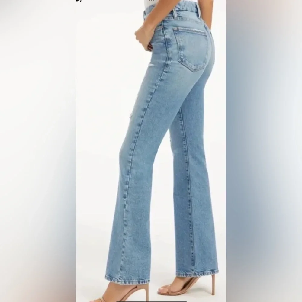 Good American Women’s Classic Bootcut Jeans High Rise Denim Indigo Med Wash Sz 8 - Picture 2 of 8